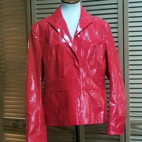 Pamela McCoy Jackets & Blazers - Rare Vintage Pamela McCoy Red Vinyl Jacket